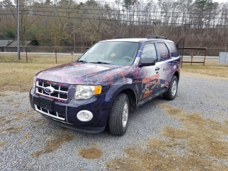 Wrapped purple SUV displaying various brands