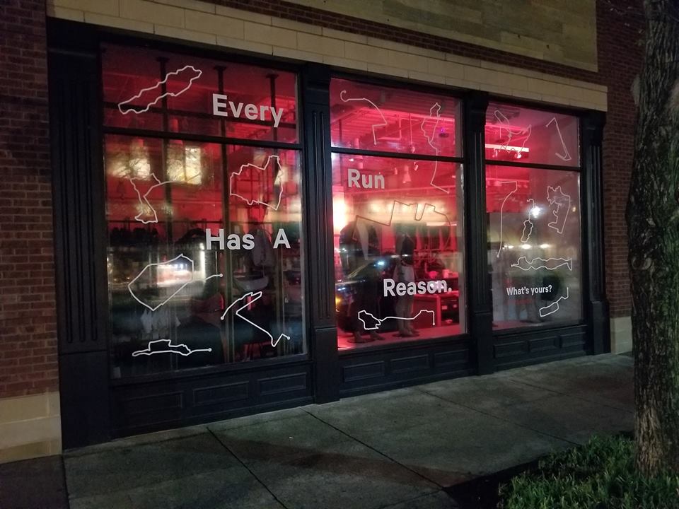 Wall graphics for red lighted restaurant