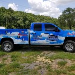 blue wrapped pickup truck for jackson heating and cooling
